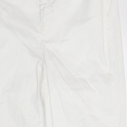 MyBc Womens White 100% Cotton Wide-Leg Jeans Size 40 in L30 in Regular Zip