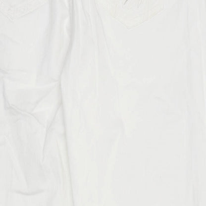 MyBc Womens White 100% Cotton Wide-Leg Jeans Size 40 in L30 in Regular Zip