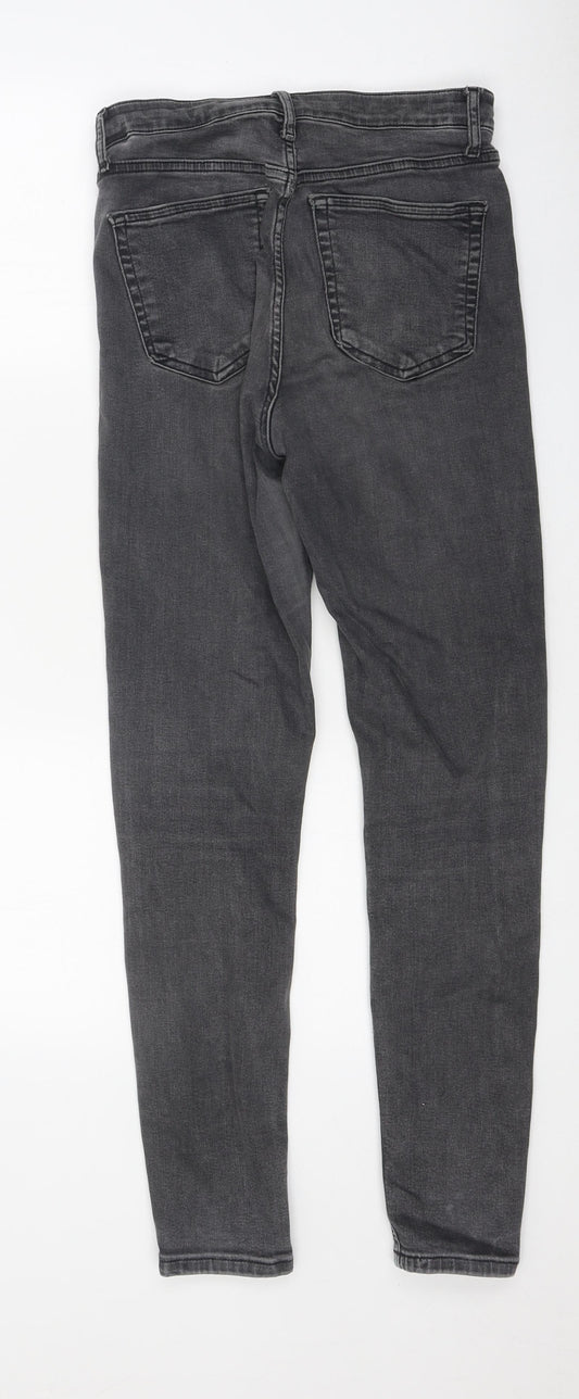 Topshop Womens Grey 100% Cotton Skinny Jeans Size 28 in L26 in Regular Zip