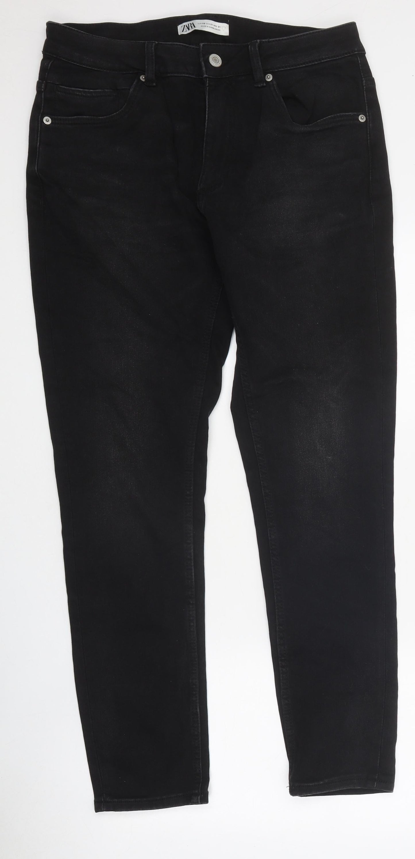 Zara Womens Black 100% Cotton Skinny Jeans Size 36 in L30 in Regular Zip