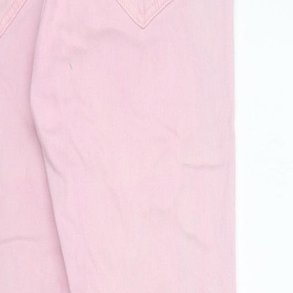 Witchery Girls Pink 100% Cotton Skinny Jeans Size 9 Years L26 in Relaxed Tie