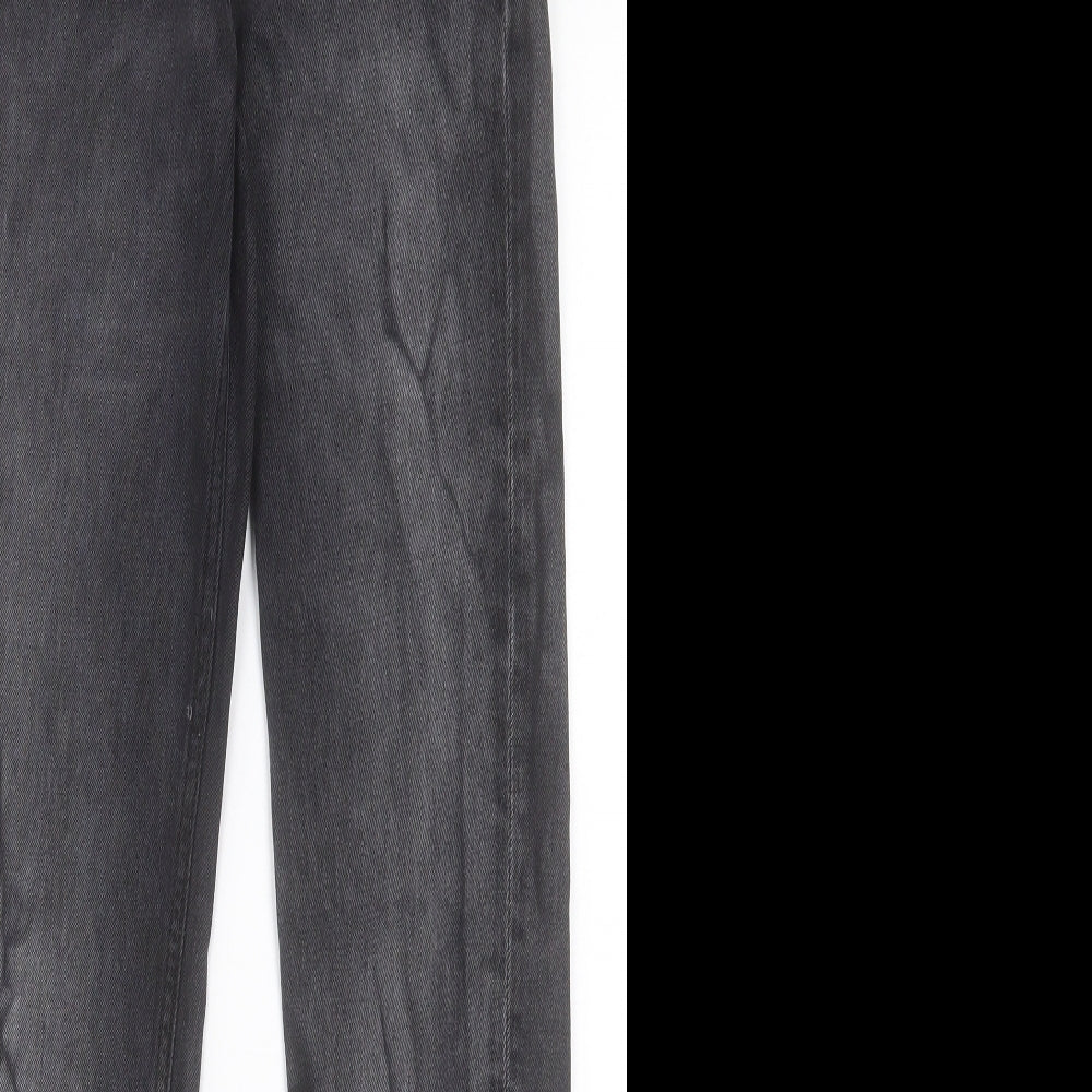 H&M Mens Black Cotton Straight Jeans Size 28 in L32 in Slim Button