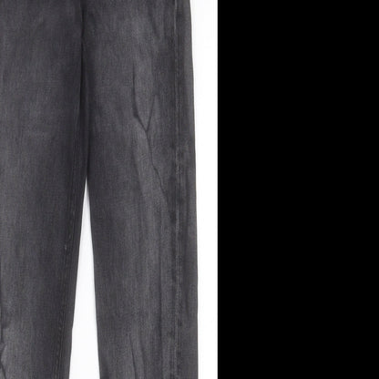 H&M Mens Black Cotton Straight Jeans Size 28 in L32 in Slim Button