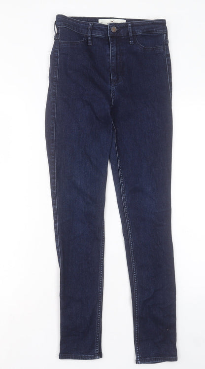 Hollister Womens Blue Cotton Skinny Jeans Size 25 in L29 in Regular Button