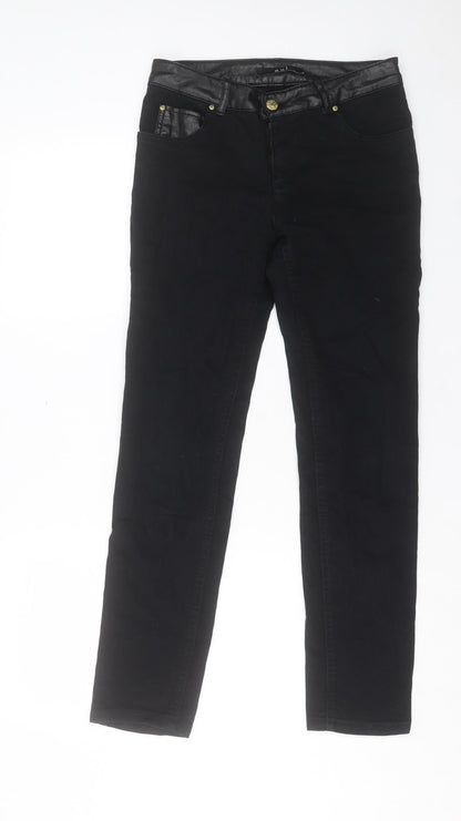 Womens UK Size 10 Oui Regular Fit Straight Black Jeans
