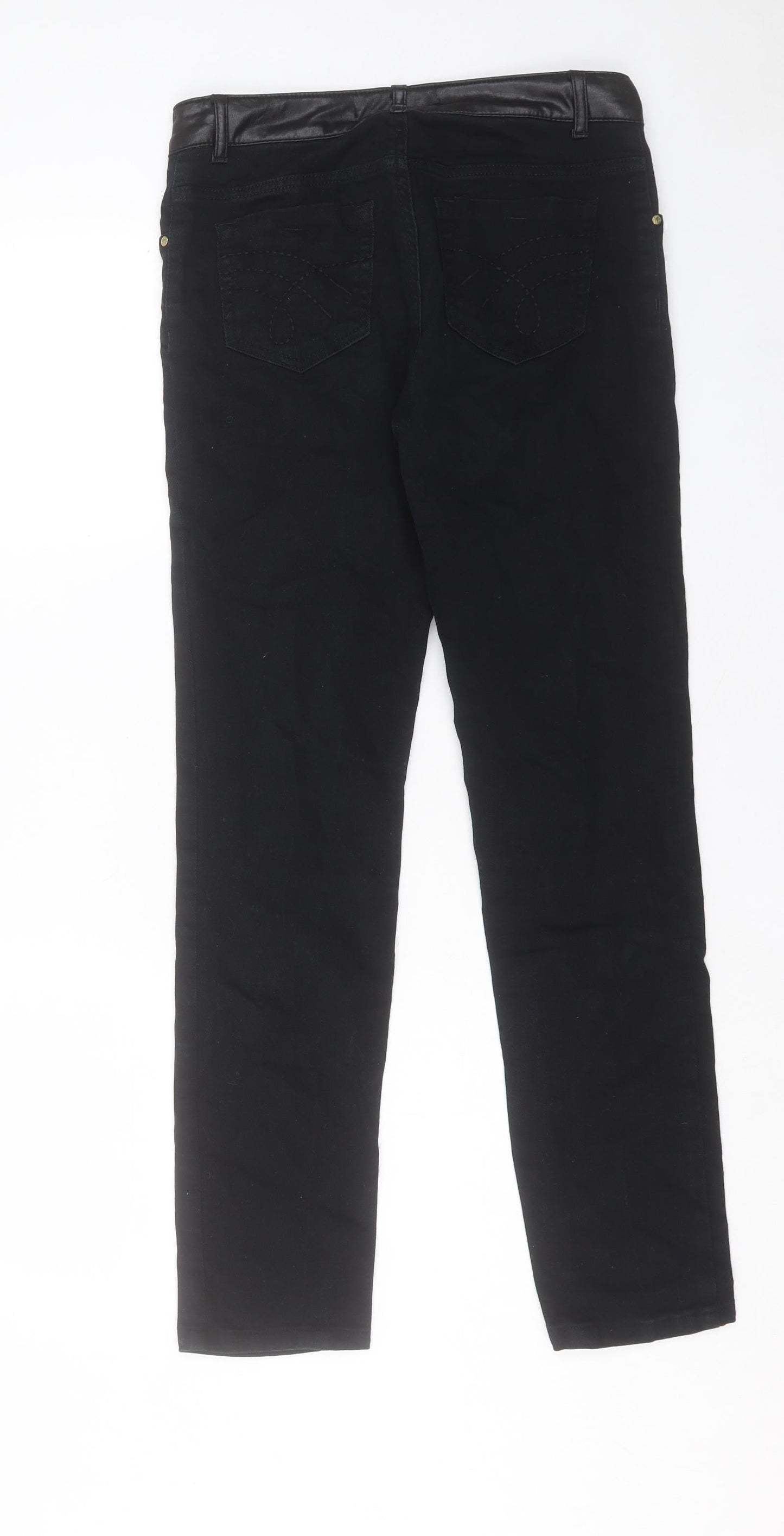 Womens UK Size 10 Oui Regular Fit Straight Black Jeans