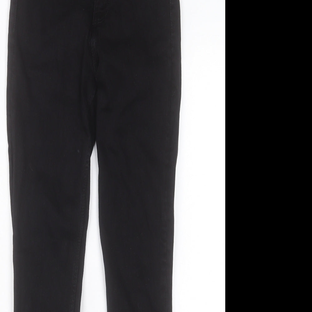 Zara Womens Black Cotton Skinny Jeans Size 8 L26 in Regular Button