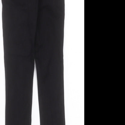 Zara Womens Black Cotton Skinny Jeans Size 8 L26 in Regular Button
