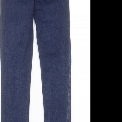 New Look Womens Blue Cotton Skinny Jeans Size 6 L27 in Regular Button