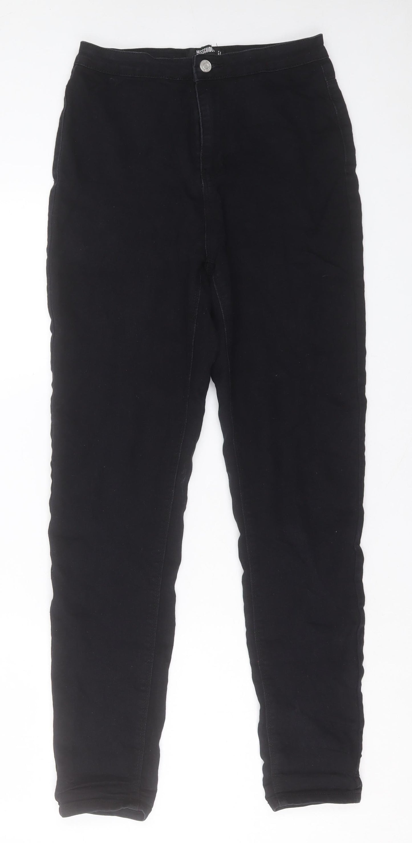 Missguided Womens Black Cotton Skinny Jeans Size 10 L30 in Regular Button