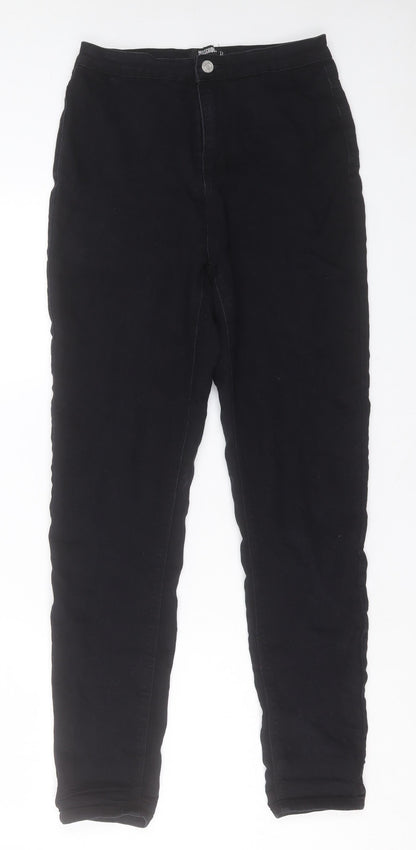 Missguided Womens Black Cotton Skinny Jeans Size 10 L30 in Regular Button