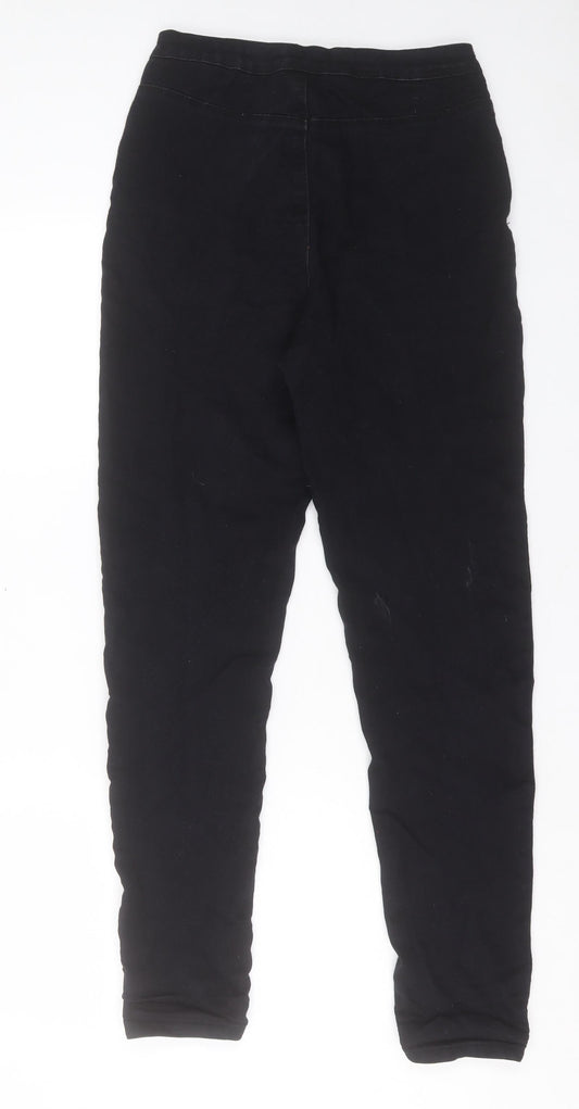 Missguided Womens Black Cotton Skinny Jeans Size 10 L30 in Regular Button