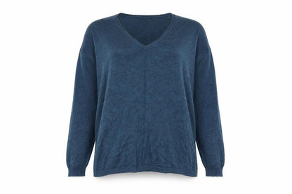 Atmosphere Womens Blue V-Neck Viscose Pullover Jumper Size 10