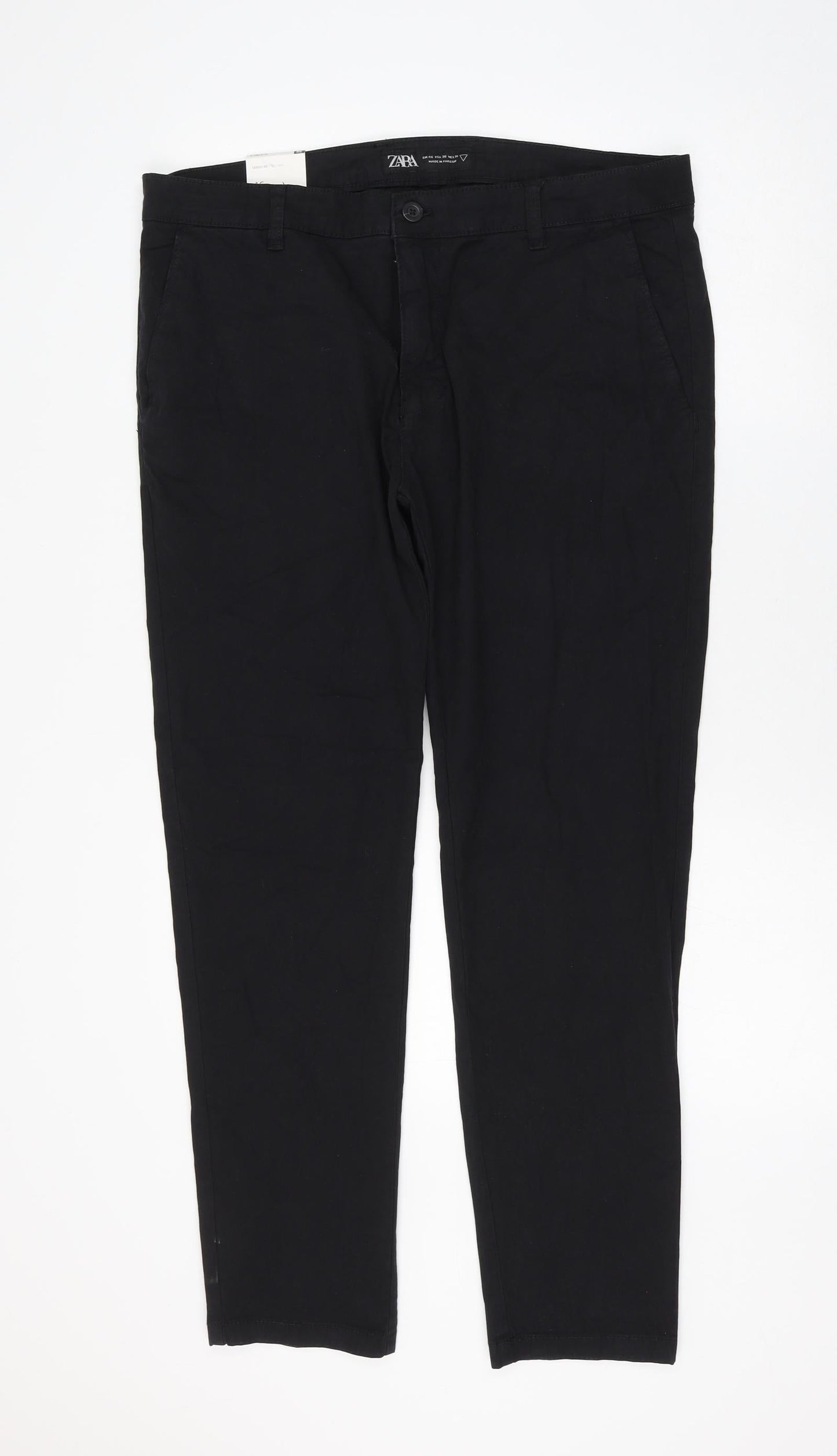 Womens UK Size 36 in Zara Regular Fit  Black Trousers