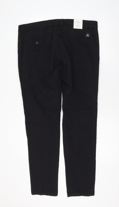Womens UK Size 36 in Zara Regular Fit  Black Trousers