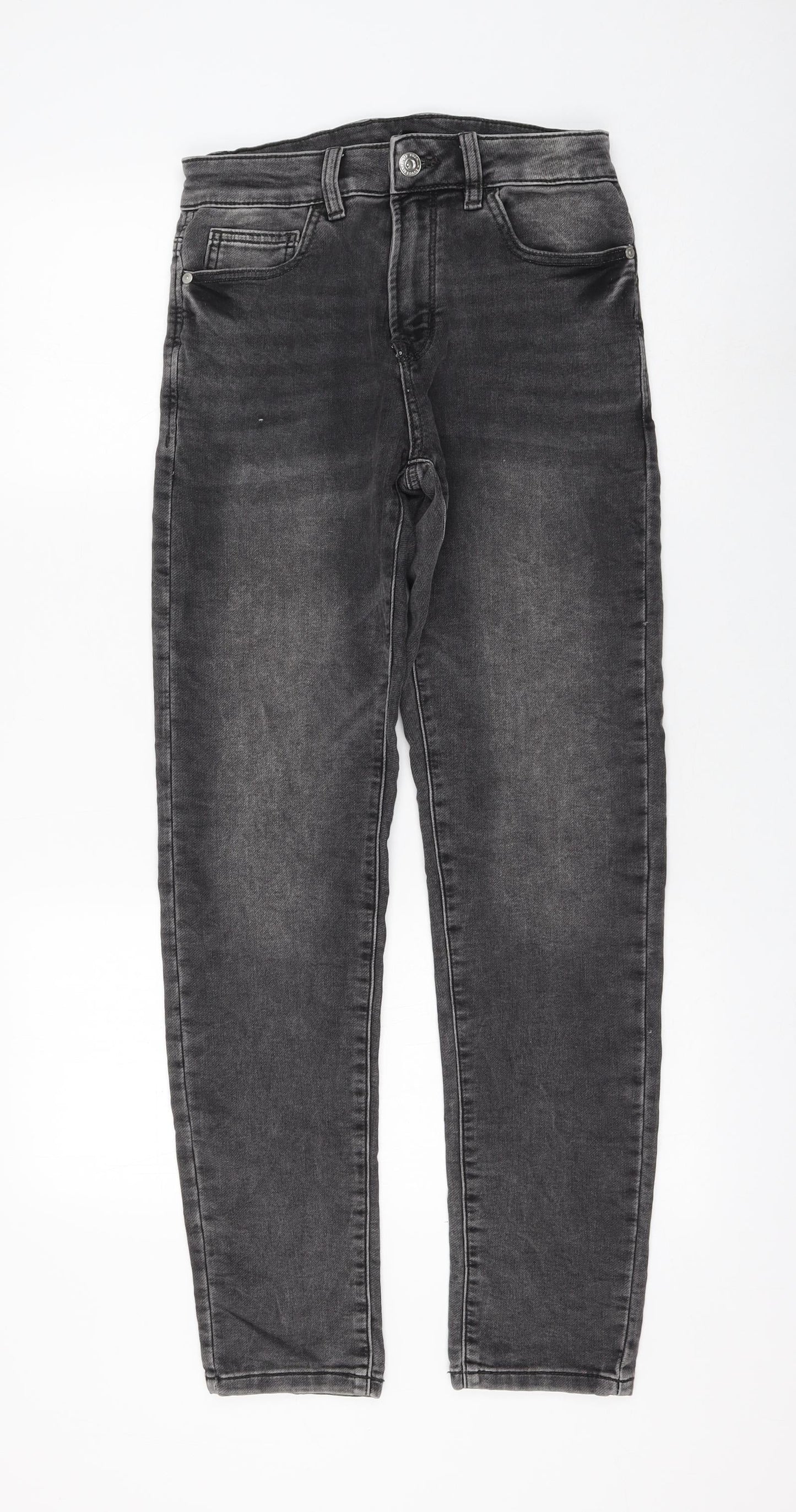 NEXT Womens Grey Cotton Skinny Jeans Size 28 in L31 in Regular Zip