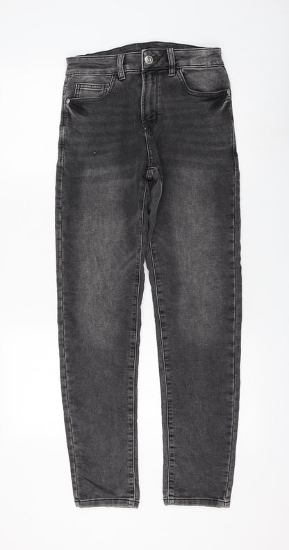 NEXT Womens Grey Cotton Skinny Jeans Size 28 in L31 in Regular Zip