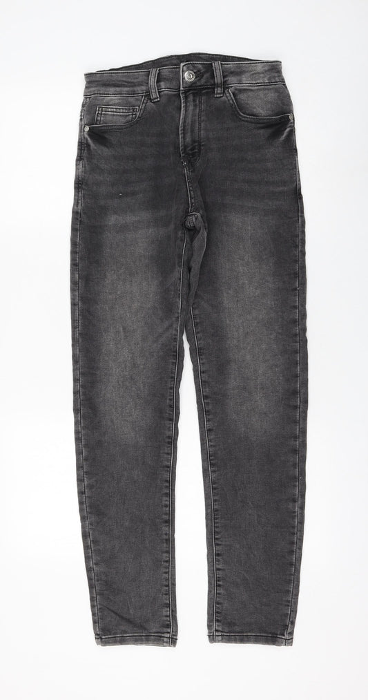 NEXT Womens Grey Cotton Skinny Jeans Size 28 in L31 in Regular Zip