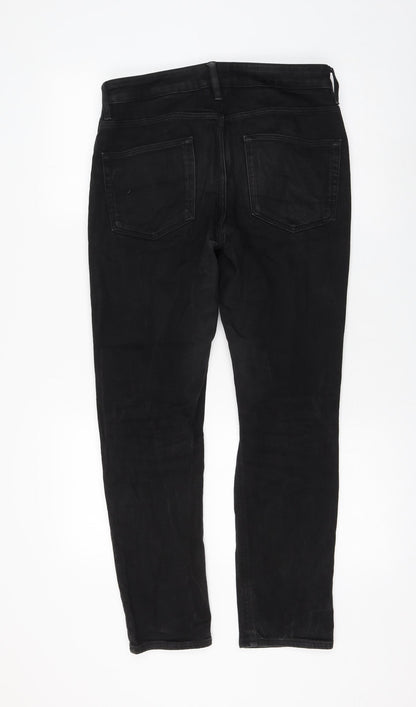 ASOS Womens Black Cotton Straight Jeans Size 30 in L30 in Regular Zip
