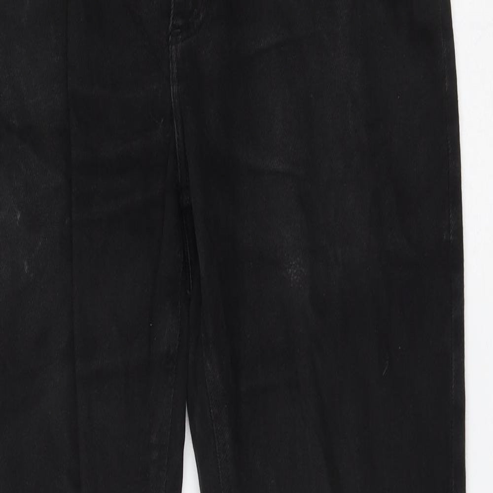ASOS Womens Black Cotton Straight Jeans Size 30 in L30 in Regular Zip