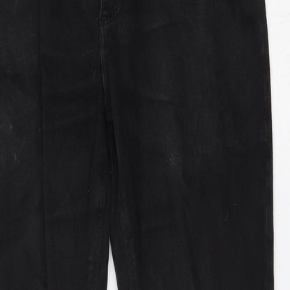ASOS Womens Black Cotton Straight Jeans Size 30 in L30 in Regular Zip