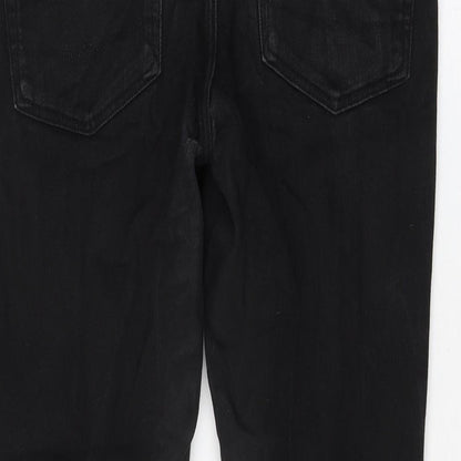 ASOS Womens Black Cotton Straight Jeans Size 30 in L30 in Regular Zip