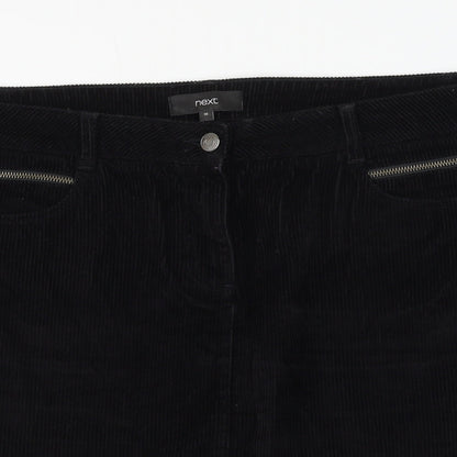 NEXT Womens Black Cotton A-Line Skirt Size 8 Zip
