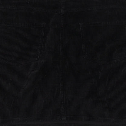 NEXT Womens Black Cotton A-Line Skirt Size 8 Zip