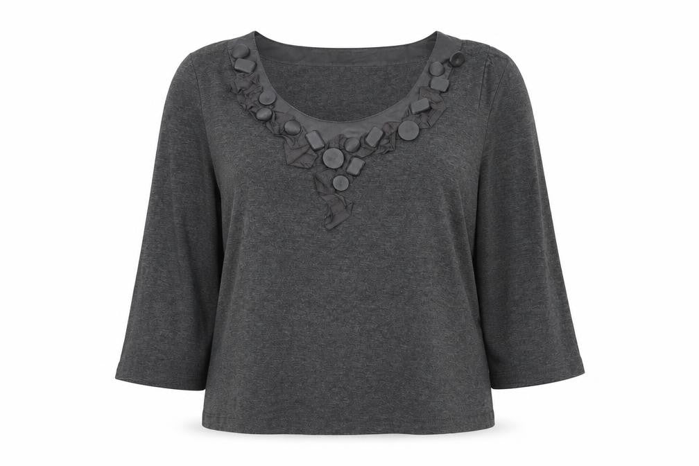 Womens UK Size L CC Grey Basic Blouse