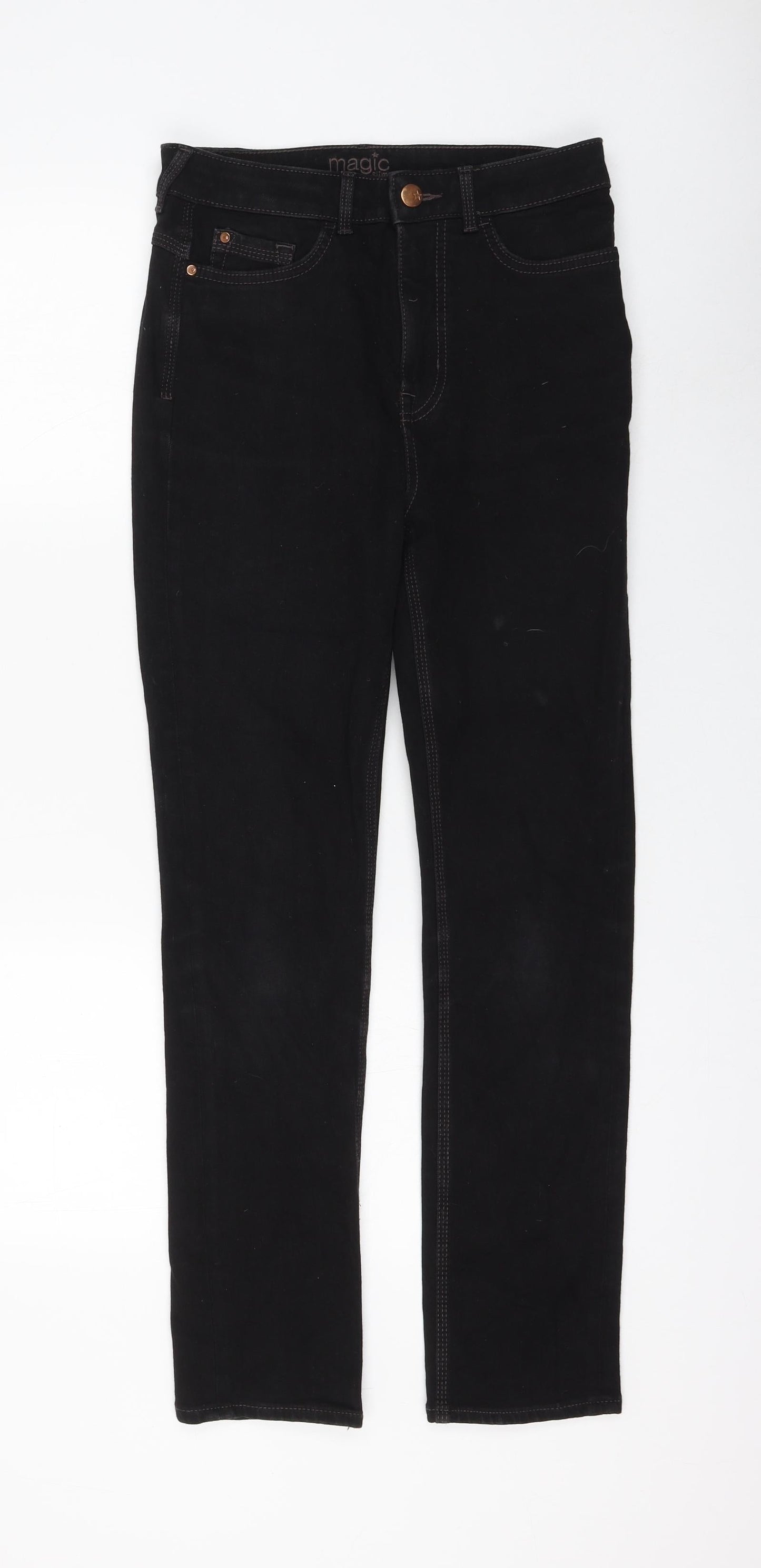 Womens UK Size 10 Marks and Spencer Regular Fit Straight Black Jeans