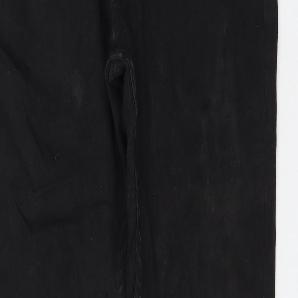Brave Soul Womens Black Cotton Skinny Jeans Size 34 in L38 in Regular Zip
