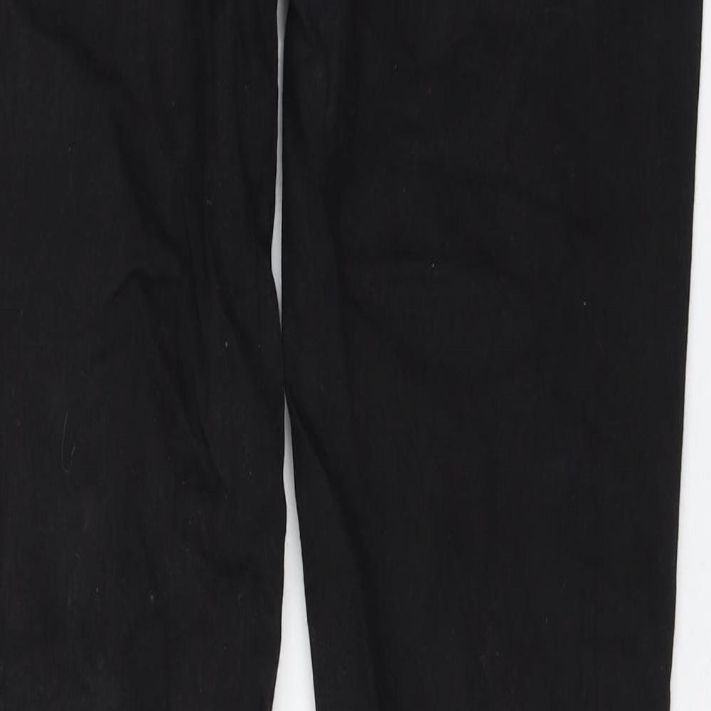 Brave Soul Womens Black Cotton Skinny Jeans Size 34 in L38 in Regular Zip