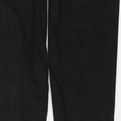 Brave Soul Womens Black Cotton Skinny Jeans Size 34 in L38 in Regular Zip