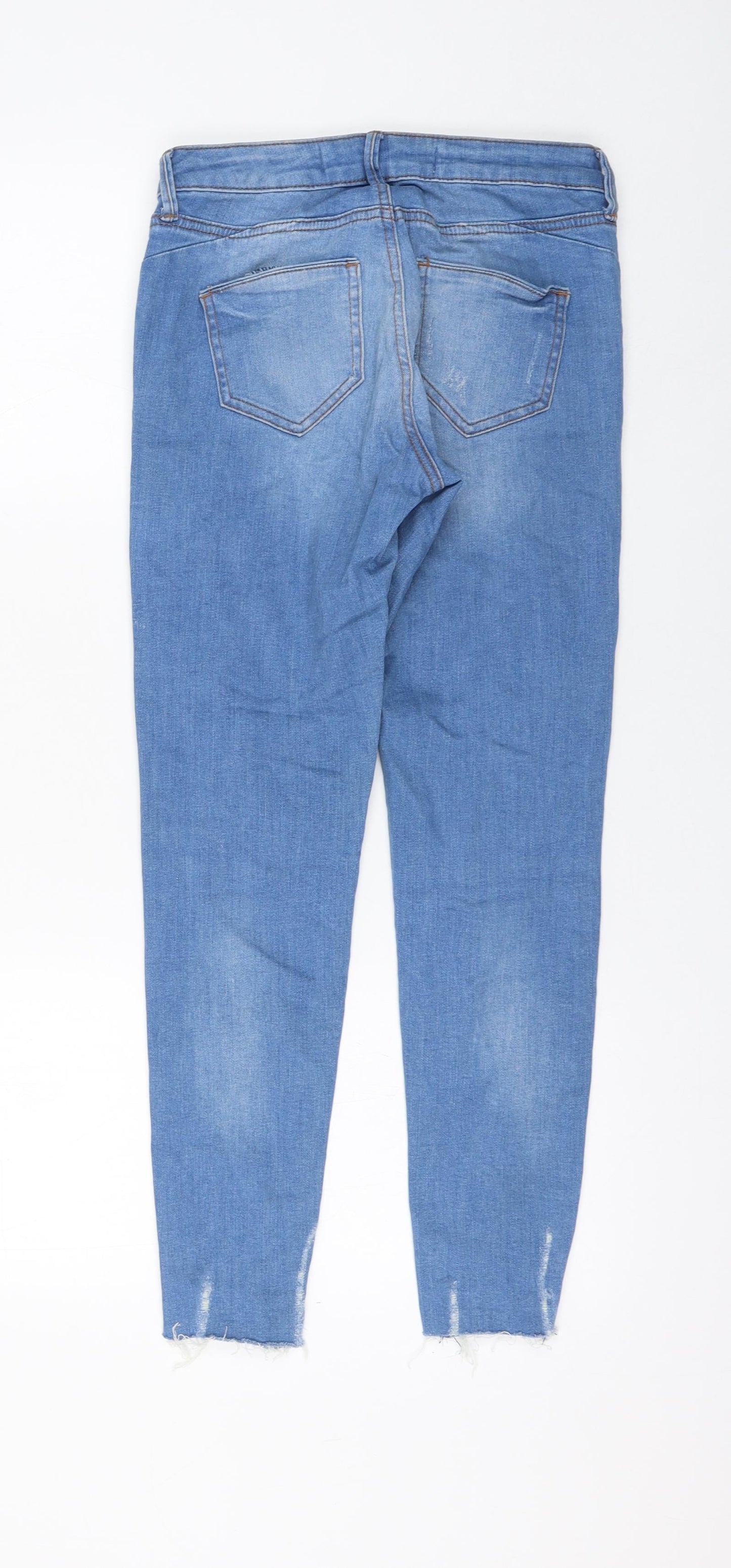 Primark Womens Blue Cotton Skinny Jeans Size 6 L26 in Regular Zip