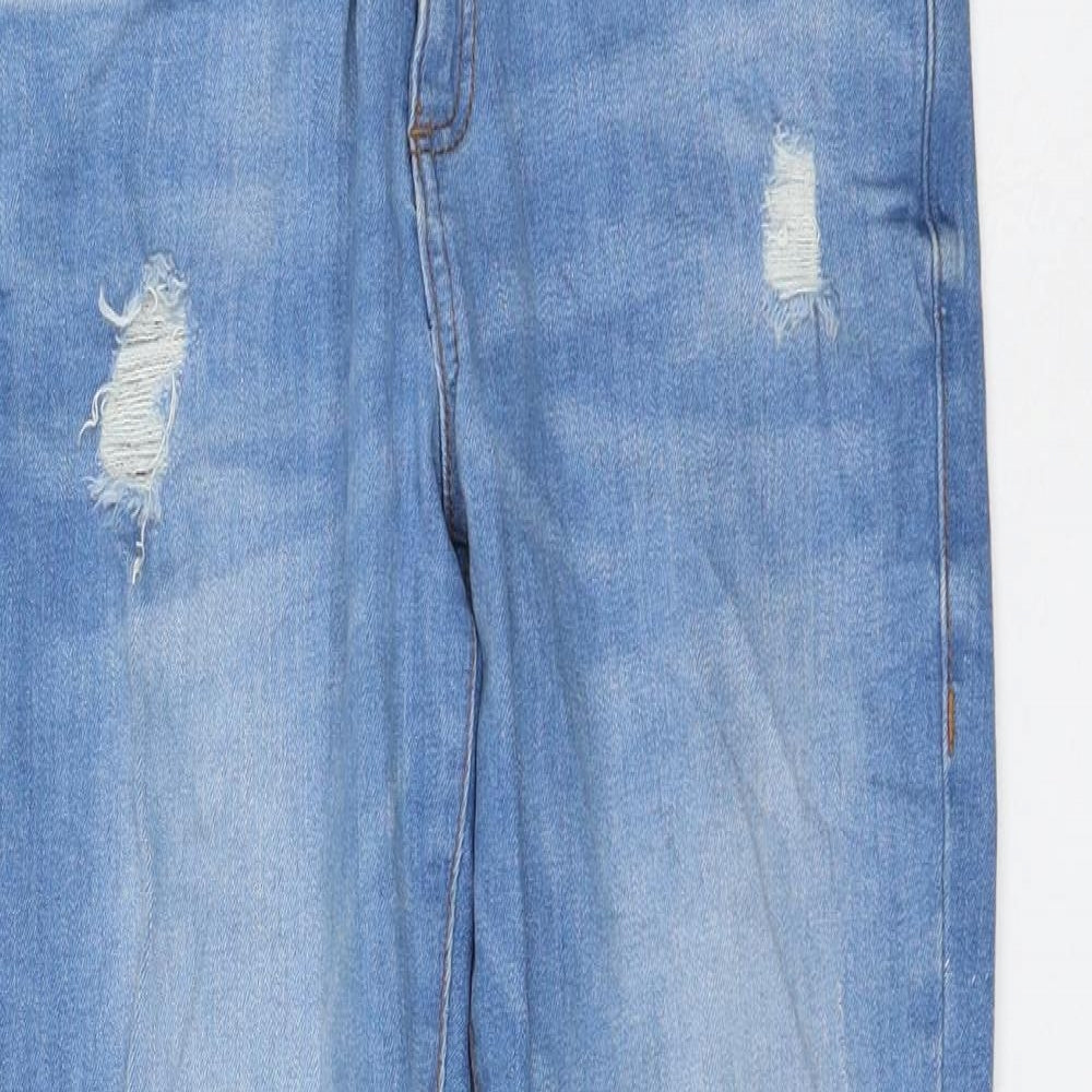 Primark Womens Blue Cotton Skinny Jeans Size 6 L26 in Regular Zip