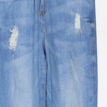 Primark Womens Blue Cotton Skinny Jeans Size 6 L26 in Regular Zip