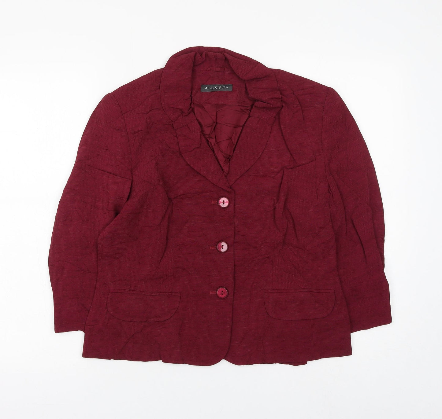 Alex & Co Womens Red Jacket Blazer Size 12 Button