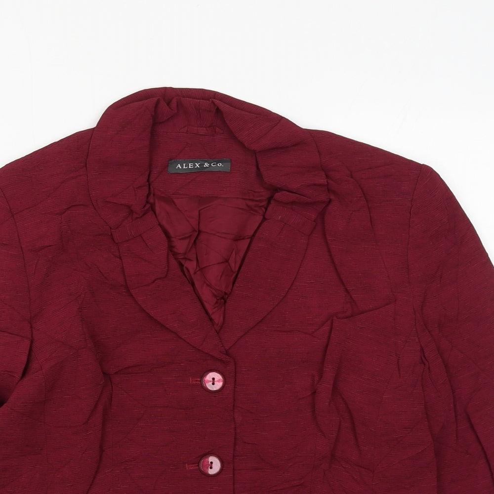 Alex & Co Womens Red Jacket Blazer Size 12 Button