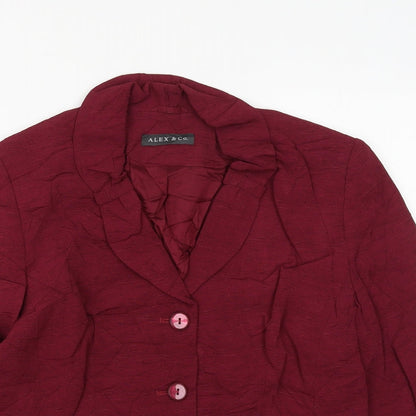 Alex & Co Womens Red Jacket Blazer Size 12 Button