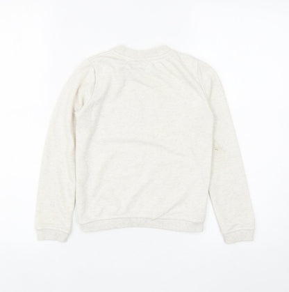 Primark Girls Ivory Cotton Pullover Sweatshirt Size 7-8 Years Pullover - WOW
