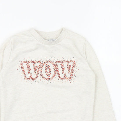 Primark Girls Ivory Cotton Pullover Sweatshirt Size 7-8 Years Pullover - WOW