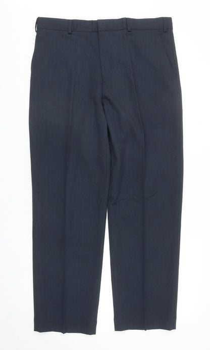 Mens UK Size 36 in BHS Regular Fit Dress Pants Blue Trousers