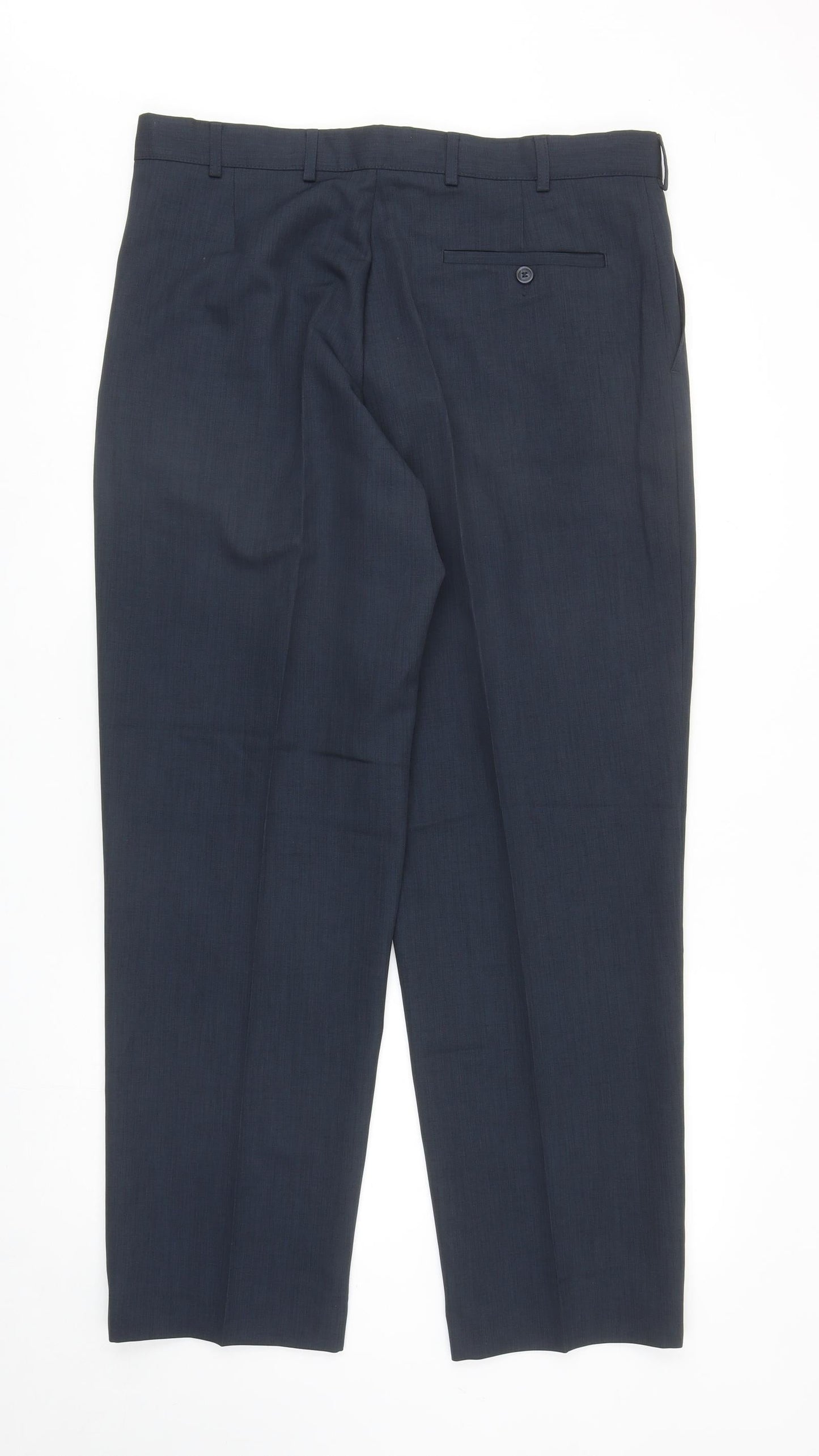 Mens UK Size 36 in BHS Regular Fit Dress Pants Blue Trousers