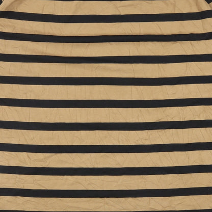 ASOS Womens Brown Striped Cotton Tunic T-Shirt Size 8 Round Neck