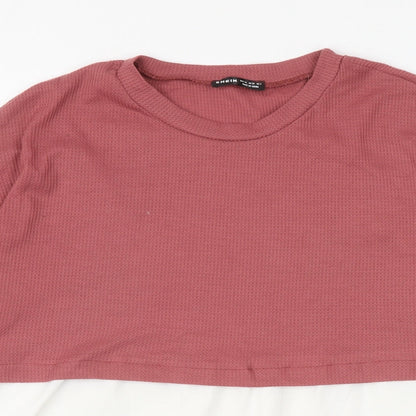 SheIn Womens Pink Polyester Pullover Sweatshirt Size XS Pullover