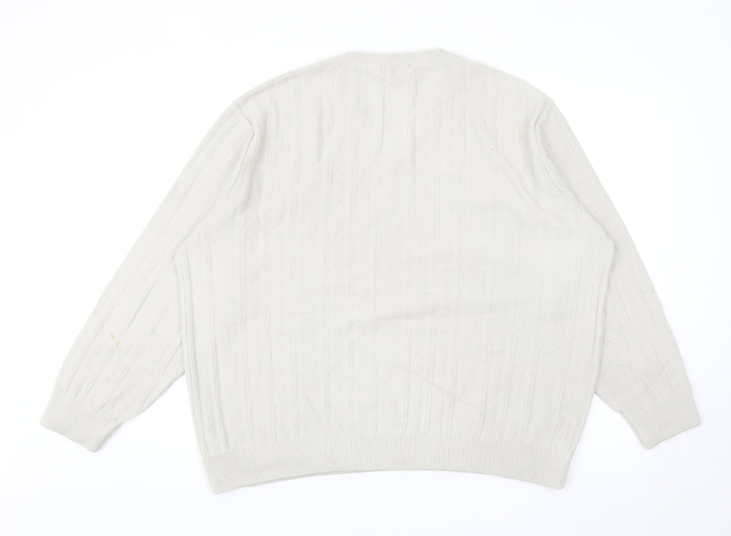 Marks and Spencer Mens Grey V-Neck Acrylic Pullover Jumper Size XL