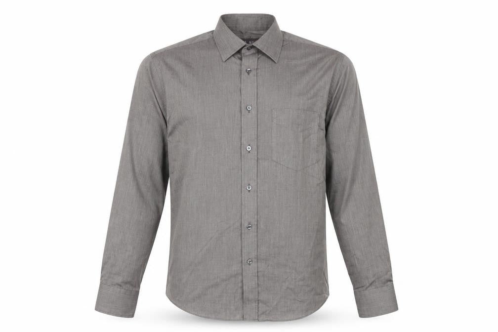Mens UK Size 39 Marks and Spencer Brown  Button-Up Long Sleeve Casual Shirt
