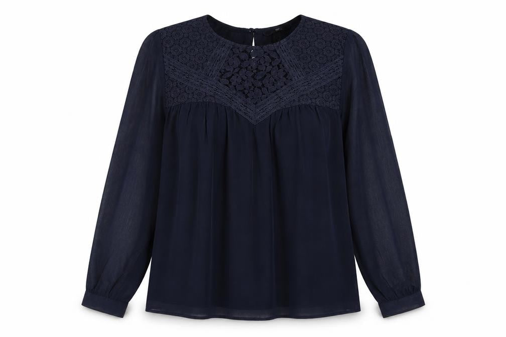 Womens UK Size 8 H&M Blue Basic Blouse