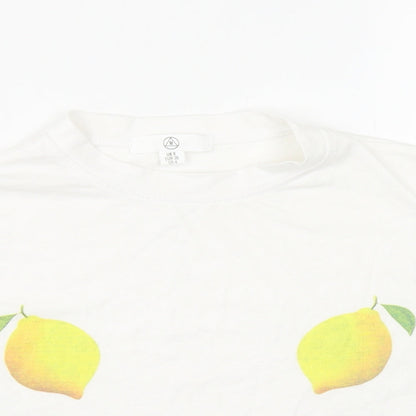 Womens UK Size 8 Missguided White Cropped T-Shirt
