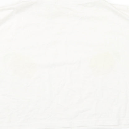 Womens UK Size 8 Missguided White Cropped T-Shirt